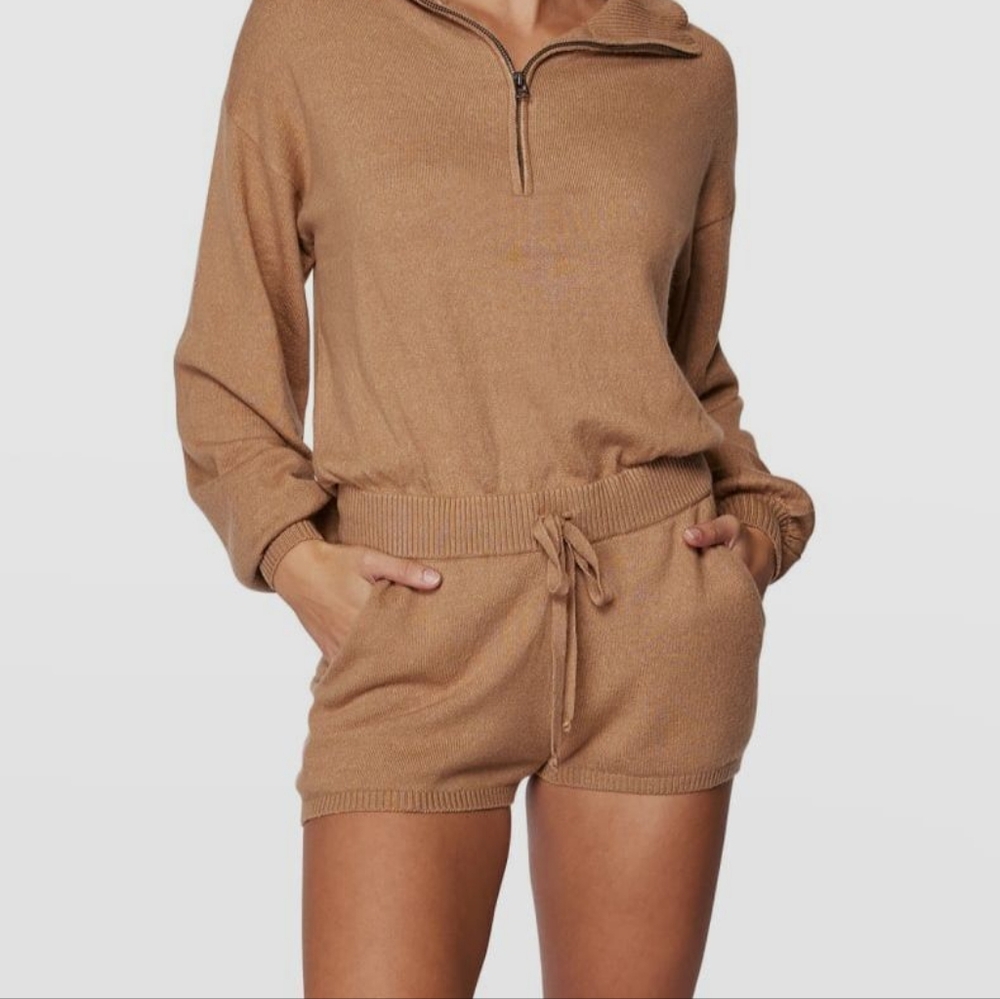 Spiritual Gangster Camel Sweater long Sleeve  romper Size M NWT